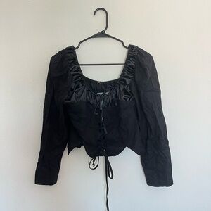 Tach lace up corset blouse